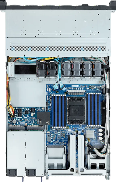 Шасси серверное Gigabyte Server Platform R163-S35 / 1U / 1xIntel (Gen 4/5) / 1xHS / 16xDIMM / 12xSFF NVME/SAS/SATA + 1xM.2 PCIe Gen3 / 1x1GbE / 1xOCP 3.0 / 1xFHHL / 2x1300W / Rails / 1Y