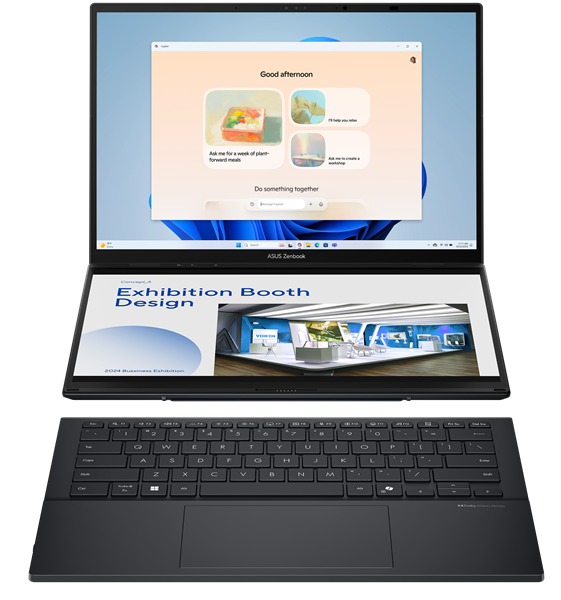 Ноутбук ASUS Zenbook Duo Special UX8406CA-PZ267X Intel Core Ultra 9 285H/LPDDR5X 32GB 2TB/Intel Arc Graphics /14" 3K (2880 x 1800) OLED 16:10OLED 16:10 TOUCH,WiFi 7+BT 5.4/ WIN11 PRO/1.39 kg/Inkwell Gray/Styl