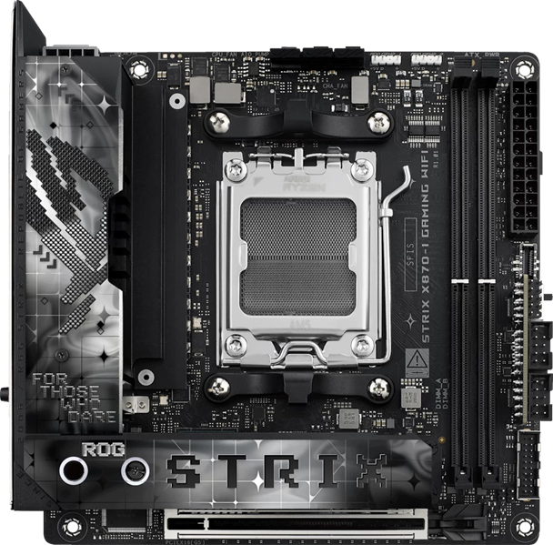 Материнская плата ASUS ROG STRIX X870-I GAMING WIFI, AM5, X870, 2*DDR5, 2*SATA, 2*M.2, 4*USB 3.2, 3*USB 2.0, 2*USB4, Type-C, 2*PCIx16, HDMI, mIATX; 90MB1IW0-M0EAY0