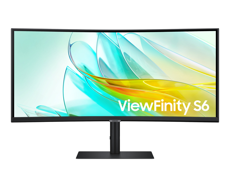 Монитор Samsung 34" ViewFinity S6 S34C650UAI Curved (VA 21:9 3440x1440x100Hz 5ms 350cd 3000:1 178/178 1,07 млрд DP; HDMI; USB-C (90 Вт) USB3.0x3 RJ45 Spk 2x5W HAS Tilt Swiv KVM Switch БП внутр VESA Black