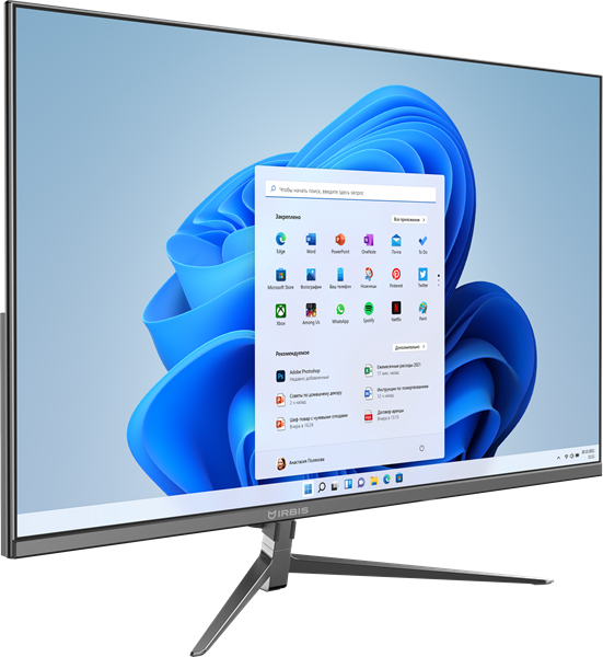 Моноблок IRBIS MB2700 27" AIO, CPU intel I5-1135G7, 27" LCD (1920x1080IPS), 16GB PCDDR4 2400MHZ+512GB, 1*1 AC wifi,brush dark grey, EU adapto (после ремонта, царапины на корпусе, сильные повреждения коробки)