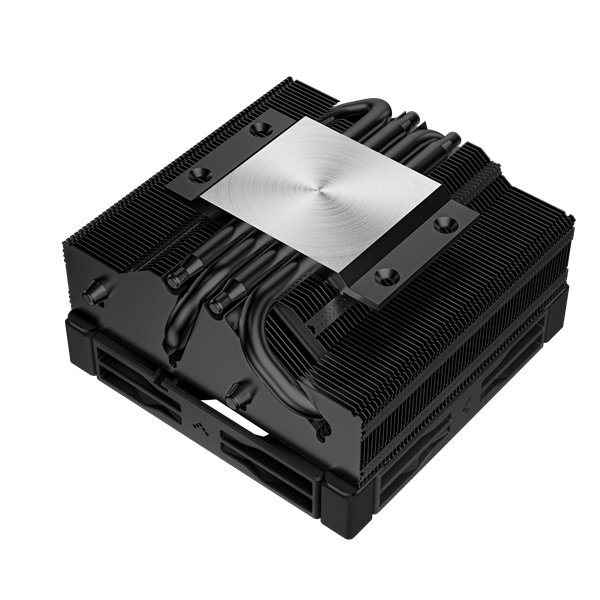 Кулер для процессора DEEPCOOL AN400 BLACK LGA1700/1200/115X/AM5/AM4 низкопрофильный 52,5 mm (27шт/кор, TDP 150W, PWM, Fan 120mm, 4 тепл. Трубок, Copper Base, White LED, черный) RET (R-AN400-BKWNMN-G)