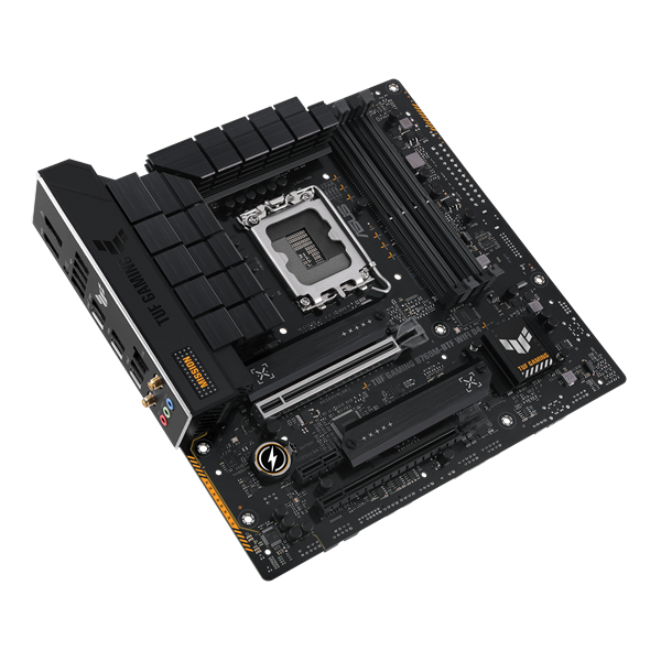 Материнская плата ASUS TUF GAMING B760M-BTF WIFI D4, LGA1700, B760, 4*DDR4, 4*SATA, 3*M.2, 4*USB 3.2, 3*USB 2.0, Type-C, 2*PCIx16, 1*PCIx1, DP+HDMI, mATX; 90MB1E50-M0EAY0