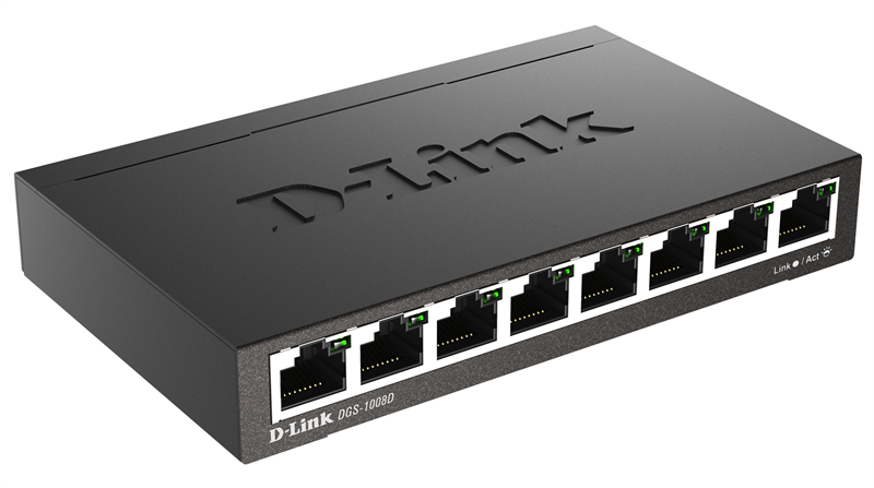 коммутатор D-Link Неуправляемый коммутатор, 8x1000Base-T, корпус металл