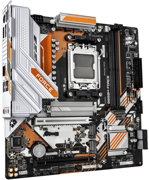 Материнская плата GIGABYTE B850M FORCE, AM5, B850, 2*DDR5, 4*SATA, 3*M.2, 3*USB 3.2, 2*USB 2.0, Type-C, 2*PCIx16, 1*PCIx1, DP+HDMI, mATX