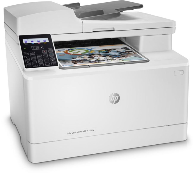 Многофункциональное устройство HP Color LaserJet Pro MFP M183fw (p/c/s/f ,A4, 16ppm, 256Mb, ADF35, USB, WiFi/ Fast Ethernet10/100 Base-TX,1 tray 150, 1year warr,cartridge 800&700 cmy in box,R (незначительное повреждение коробки)