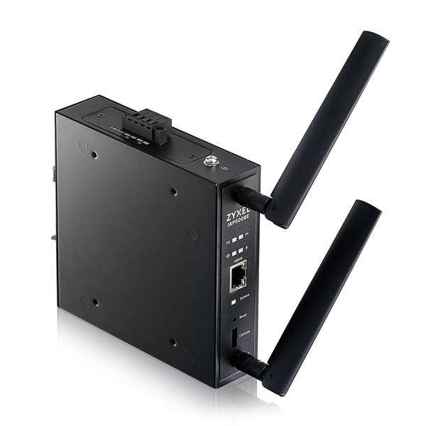 точка доступа Промышленная точка доступа Zyxel NebulaFlex IAP500BE, Wi-Fi 7 (BE5100), MU-MIMO 2x2+2x2, внешние антенны (в комплекте), 1xLAN 2.5GE, питание PoE или 2xDC, крепление на DIN-рейку
