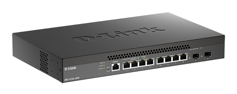 Коммутатор D-Link Управляемый L2+ коммутатор, 8x10GBase-T, 2x10GBase-X SFP+, CLI, Web-интерфейс, SNMP, консольный порт RJ-45