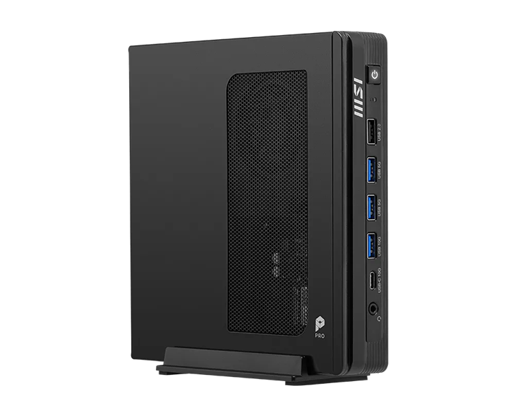 Персональный компьютер MSI Pro DP10 A14MG Mini Core i3-14100 (3.5GHz), 8Gb(8*1) DDR5 SO-DIMM, 512GB SSD M.2, Intel Graphics, noDVD, WiFi, BT, 120W, noOS, 1y war-ty, Black
