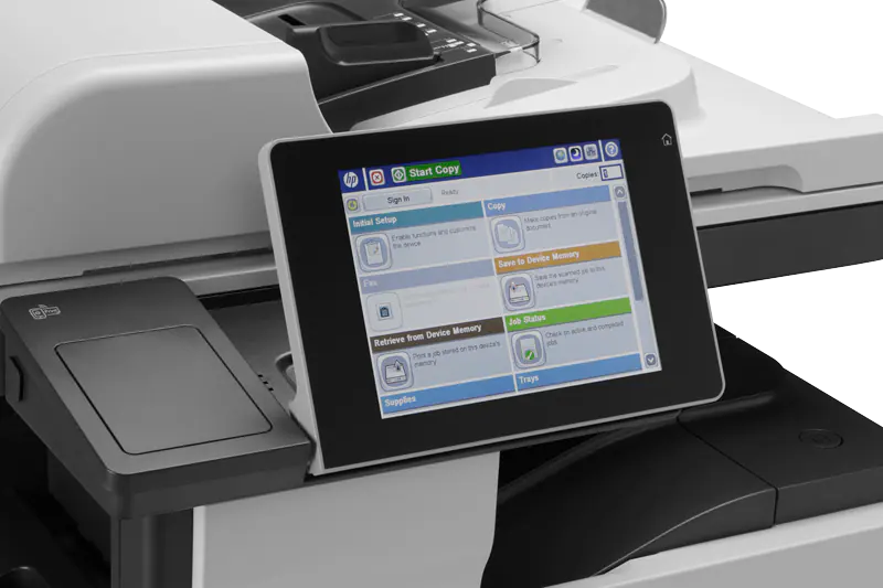 Лазерное многофункциональное устройство HP LaserJet Enterprise 700 MFP M725dn (p/c/s, A3, 1200dpi, 40ppm, 1024Mb, 320Gb HDD, 3 trays 100+250+250, ADF100, Duplex, USB/LAN/FIH, Color LCD20i, replace Q7840A, Q7829A)