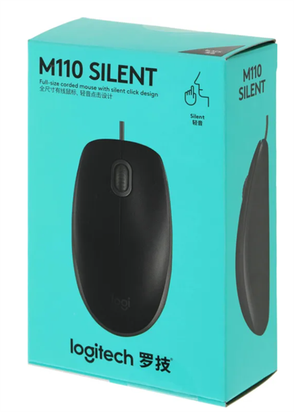 Мышь Logitech Mouse M110, USB, 1000dpi, MID Grey, CN, [910-005502/910-005490]