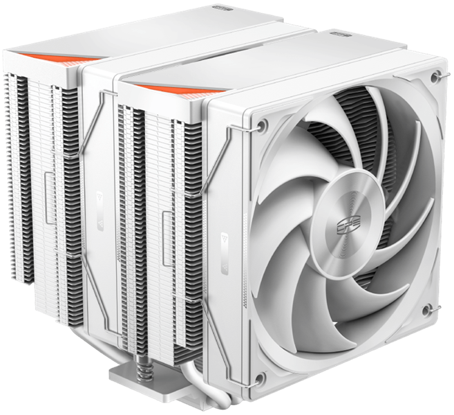 Кулер для процессора PCCooler RZ620 WH, 2x120mm FAN, 6 HEAT PIPES, 4-PIN PWM, 500-2200 RPM, 32 DBA, FDB BEARING, LGA 1851/1700/1200/115X, AMD AM5/AM4
