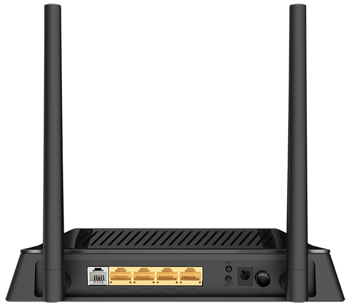 Роутер D-Link Беспроводной маршрутизатор N300 VDSL2, 2,4 ГГц, 4x100Base-TX LAN, 1xDSL, Annex A, 2 внешние несъемные антенны 5 дБи, поддержка Ethernet WAN