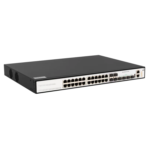 Коммутатор SNR Ethernet коммутатор, 24 порта PoE 10/100/1000Base-T, 4 порта 1/10GBase-X SFP+, L3, (бюджет PoE 370Вт), 220V AC