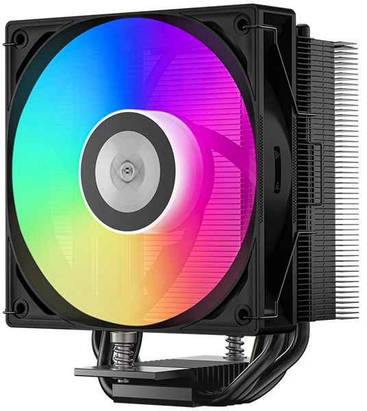 Кулер для процессора PCCooler RT400 ARGB BK, 120mm FAN, 4 HEAT PIPES, 4-PIN PWM, 500-2200 RPM, 34.9 DBA, HYDRO BEARING, LGA 1851/1700/1200/115X, AMD AM5/AM4