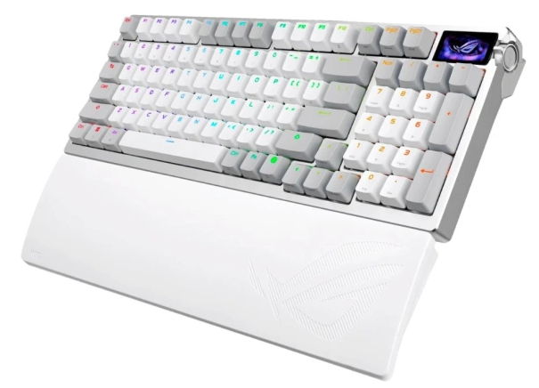 Клавиатура ASUS M901 ROG AZOTH 96 HE, Wired, 2.4GHz RF, Bluetooth 5.1, 96%, ABS, RGB Lighting, White