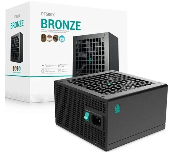 Блок питания Deepcool GAMERSTORM PF550X (ATX 2.52, 550W, PWM 120mm fan, Active PFC+DC to DC, 80+ BRONZE) RET
