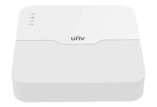 Uniview Видеорегистратор IP 4-х канальный 4K с 4 PoE портами; Входящий поток на запись до 64Мбит/с; Поддерживаемые форматы сжатия: Ultra 265/H.265/H.264; Запись: разрешение до 4K; HDD; 1 SATA3 до 6Тб