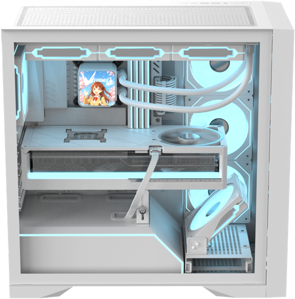 корпус Formula V Line Air Power G8 White, ATX, Dual Front Panels, TYPE-C*1, USB3.0*1 (замят угол)