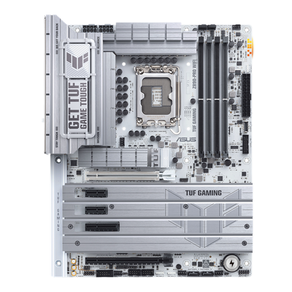 Материнская плата ASUS TUF GAMING Z890-PRO WIFI, LGA1851, Z890, 4*DDR5, 4*SATA, 4*M.2, 6*USB 3.2, 2*PCIx16, 1*PCIx4, 2*PCIx1, 2*Thunderbolt™ 4, HDMI+DP, ATX; 90MB1IR0-M0EAY0