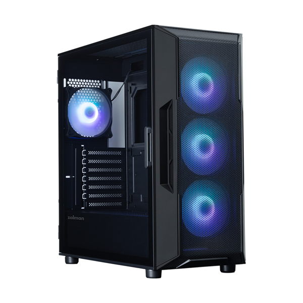 корпус ZALMAN I3 NEO ARGB V2 BLACK, ATX, BLACK, FRONT MESH, WINDOW, 2x3.5", 3x2.5", 1xUSB2.0, 2xUSB3.0, 1xUSB Type-C, FRONT 3x120mm ARGB, REAR 1x120mm ARGB