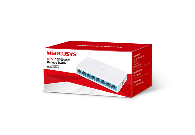 коммутатор Mercusys MS108, 8-Port 10/100Mbps Desktop Switch