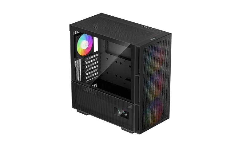 Корпус Deepcool CH560 DIGITAL без БП, боковое окно (закаленное стекло), 3x140мм ARGB вентилятор спереди и 1x120мм ARGB вентилятор сзади, черный, ATX (R-CH560-BKAPE4D-G-1)