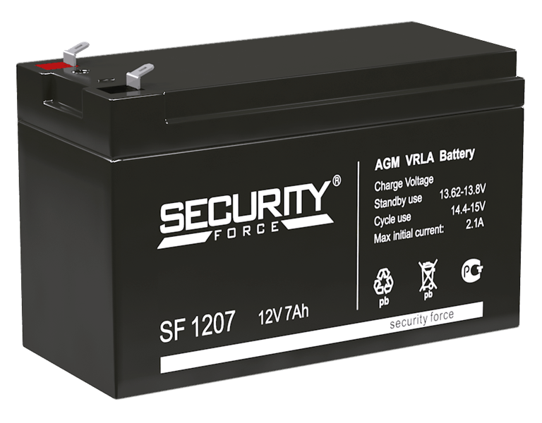 Аккумуляторная батарея SECURITY FORCE Аккумуляторная батарея для ОПС SF 1207 (12V / 7.0Ah) (4614030010005)