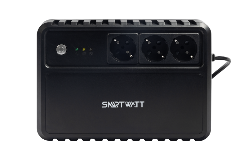 Источник бесперебойного питания SMARTWATT ИБП линейно-интерактивный, 800/480 ВА/Вт, напольный, LED индикация, Schuko CEE7/4 - 3 шт.