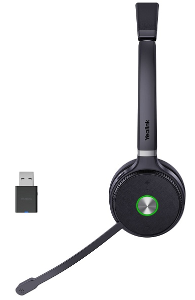 Гарнитура YEALINK WH62 Dual Portable UC Дуо, Беспроводная, HD звук, 120м DECT, Шумоподав, USB-адаптер
