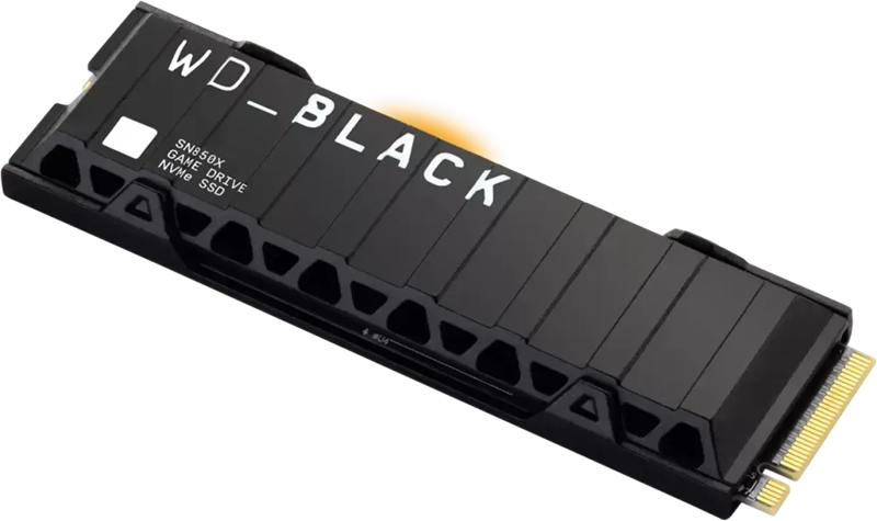 Твердотельный накопитель Western Digital Black SN850X SSD M2.2280 PCIe 4.0 4Tb, 7300MBs/6600MBs, TBW 2400, with heatsink, WDS400T2XHE, 1 year