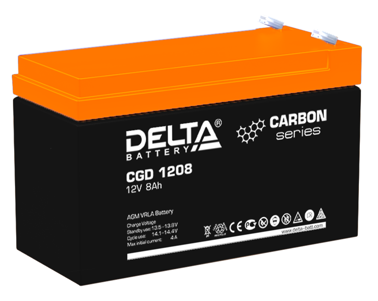 аккумуляторная батарея Delta Аккумуляторная батарея Carbon CGD 1208 (12V / 8Ah) (4614010020003)