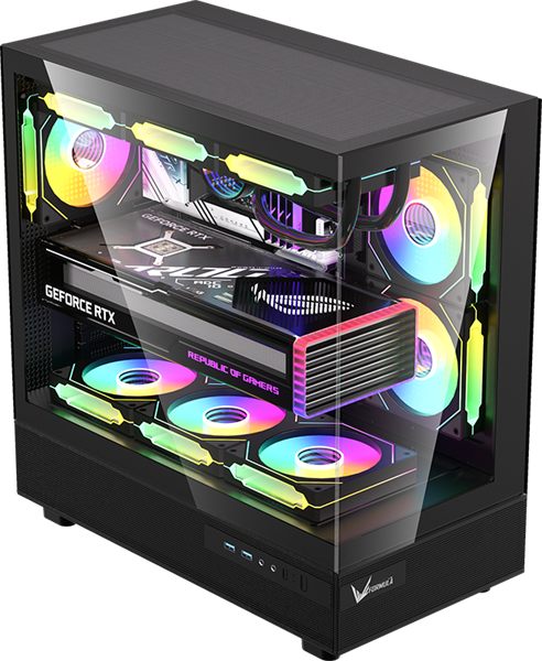 корпус Formula V Line Crystal Z8 Black, ATX, Left side Tempered Glass, Dual Front Panel with Tempered Glass & Mesh, TYPE-C*1, USB3.0*2