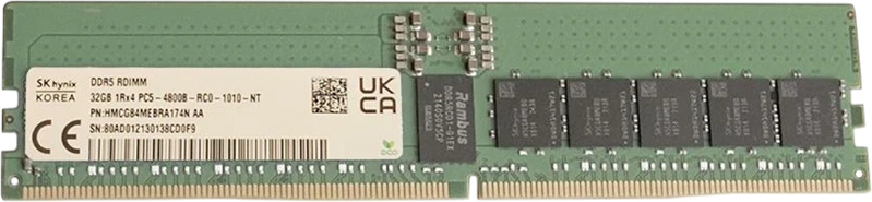 Оперативная память Hynix DDR5 32GB RDIMM 4800Mbps ECC Registered x4, 1 year, OEM, New Original