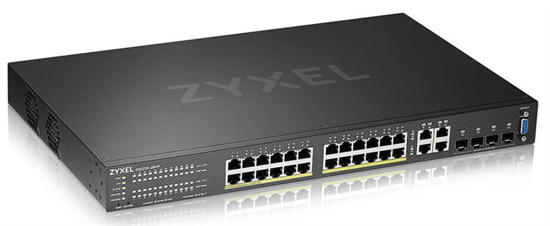 Коммутатор L2 PoE+ Zyxel NebulaFlex Pro GS2220-28HP, rack 19", 24xGE PoE+, 4xCombo (SFP/RJ-45), бюджет 375 Вт