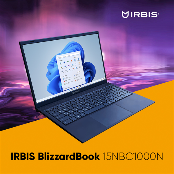 Ноутбук IRBIS Blizzard 15NBC1000 AMD Ryzen R3-3200U, 15.6"LCD 1920*1080 IPS , 16GB sodimm +512GB SSD, AC wifi, Front camera: 2MP, 5000mha battery, A METAL with chamfer, (незначительное повреждение коробки)
