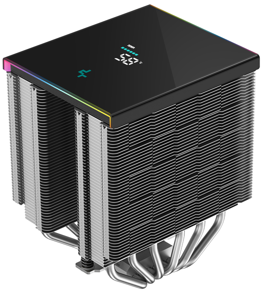 Кулер для процессора DEEPCOOL AK620 DIGITAL SE LGA20XX/1700/1200/115X/AM5/AM4 (9шт/кор, TDP 260W, PWM, DUAL Fan 120mm, 6 тепл. трубок, ARGB, черный) RET (R-AK620-BKADMN-GJD)