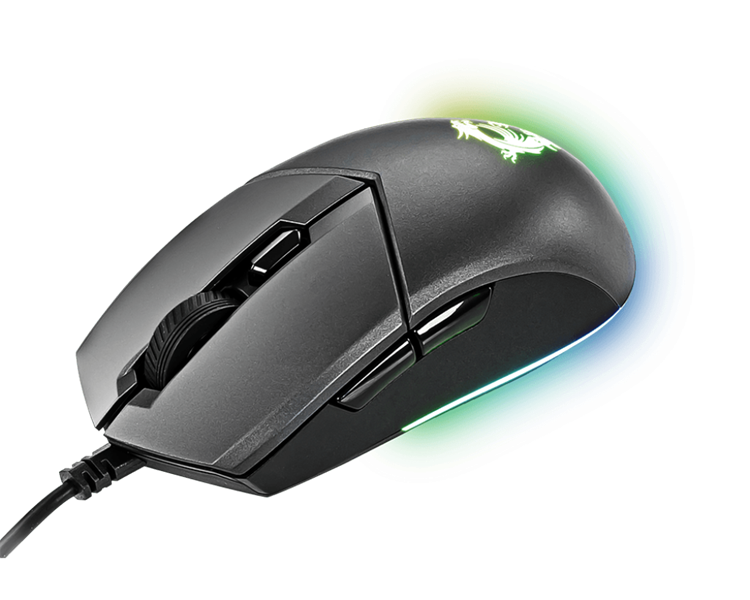 Мышь проводная Gaming Mouse MSI Clutch GM11, Wired, DPI 5000, symmetrical design, RGB lighting, Black