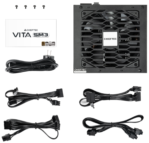 Блок питания Chieftec Vita SM3 BPX-750-C (ATX 3.1, 750W, 80 PLUS BRONZE, Active PFC, 120mm fan, Semi-modular Cable Management) Retail