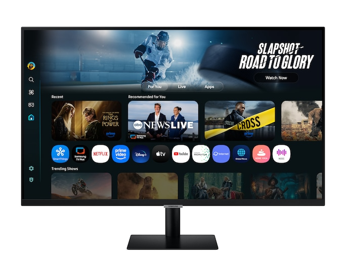 Монитор Samsung 32" Smart monitor M7 S32FM702UI (VA 16:9 3840x2160x60Hz 4ms 300cd 3000:1 178/178 1млрд HDMI USB-C(65W) 2*USB 2.0 Spk10W Tizen HDR10+ sRGB 99% Tilt WiFi5 BT5.2 VESA Black ПультДУ)