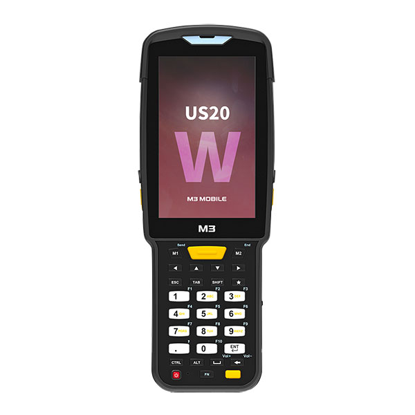 Терминал сбора данных M3 Mobile US20W Android 10.0 GMS, WVGA, 802.11 a/b/g/n/ac, SE4770 2D (SS), Rear Camera, BT, GPS, NFC(HF), 4G/64G, 30K, Incl Ext Bat, Bullet Proof Film, Hand Strap. Req CRD&PWR