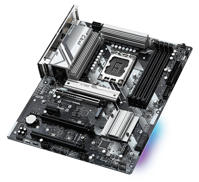 Материнская плата ASROCK B760 PRO RS, LGA1700, B760, 4*DDR5, 4*SATA, 3*M.2, 6*USB 3.2, 4*USB 2.0, Type-C, 3*PCIx16, 1*PCIx1, 1xM.2 (Key E), HDMI+DP, ATX