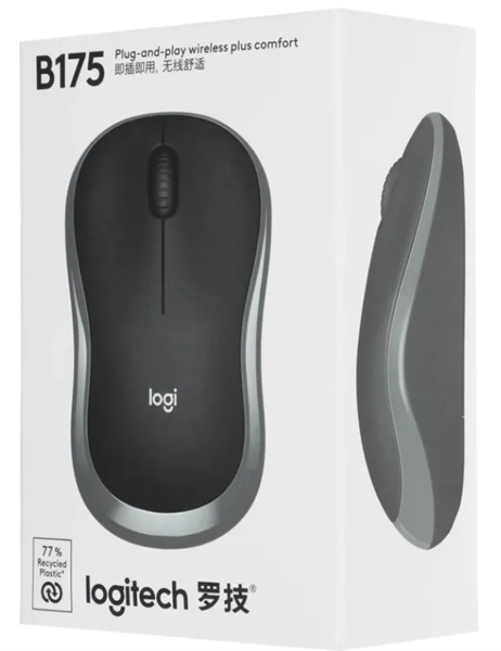 Мышь Logitech Wireless Mouse B175, Black, CN, [910-004332]