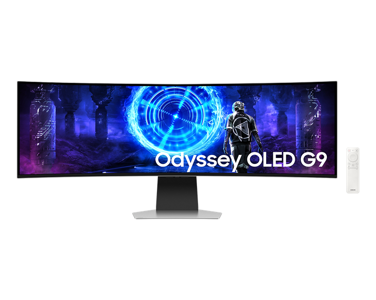 Монитор Samsung 49" Odyssey OLED G9 G95SD S49DG952SI Curved (OLED 32:9 5120x1440x240Hz 0,03ms 250cd 1M:1 178/178 1,07B DP; HDMI; Micro HDMI USB-Cx2 SmartTV,WiFi5, BT5.2, RC (существенное повреждение коробки)