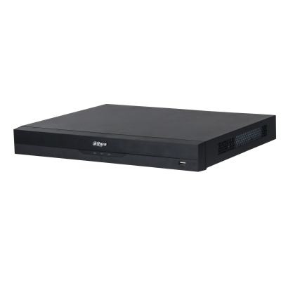 Видеорегистратор DAHUA 8-канальный IP-видеорегистратор c PoE, 4K, H.265+ и ИИ Входящий поток до 384Мбит/с; сжатие: H.265+, H.265, H.264+, H.264, MJPEG; разрешение записи до 32Мп; накопители: 2 SATA III до 16Тбайт; вос