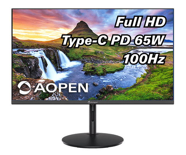 Монитор 23,8'' AOPEN 24SH2YEbmihux IPS, 1920x1080, 1 / 4ms, 250cd, 100Hz, 1xHDMI(1.4) + 1xType-C(65W) + Audio out, Speakers 1Wx2, FreeSync, H.Adj. 80 (by ACER)
