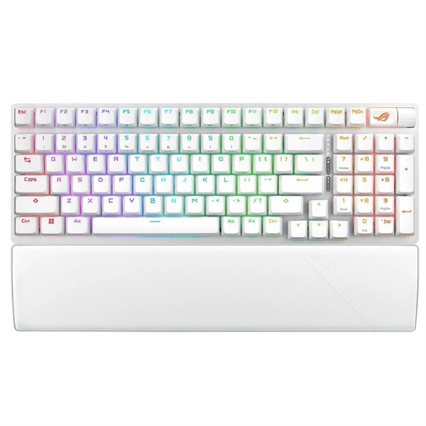 Клавиатра ASUS ROG STRIX SCOPE II 96 WIRELESS, 2.4 GHz RF, Bluetooth, 96%, PBT, White