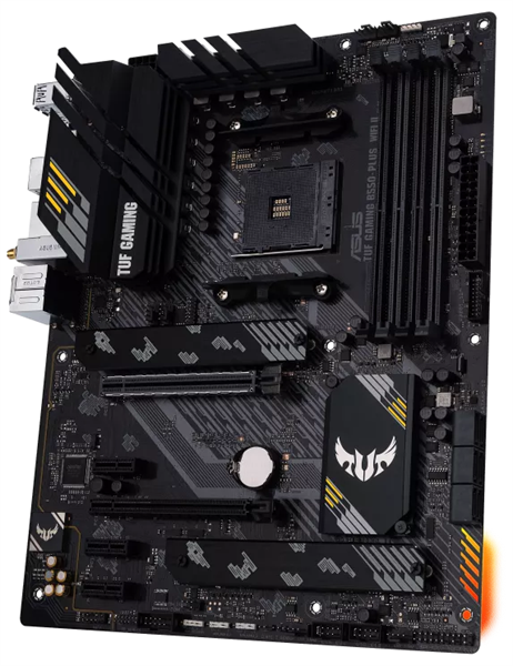 Материнская плата ASUS TUF GAMING B550-PLUS WIFI II, Socket AM4, B550, 4*DDR4, HDMI+DP, CrossFireX, SATA3 + RAID, Audio, 2,5Gb LAN, USB 3.2*8, USB 2.0*6, COM*1 header (w/o cable) ATX ; 90MB19U0-M0EAY0