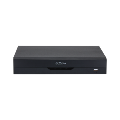 Видеорегистратор DAHUA 4-канальный IP-видеорегистратор с PoE, 4K и H.265+, ИИ Входящий поток до 80Мбит/с; сжатие: H.265+, H.265, H.264+, H.264, MJPEG; разрешение записи до 12Мп; накопители: 1 SATA III до 10Тбайт; восп