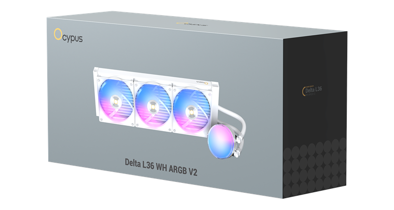 Система водяного охлаждения Ocypus Delta L36 WH ARGB V2, 360mm, ARGB Pump, 3x120mm ARGB fans, LGA115X/1200/1700/18XX, AM4/AM5